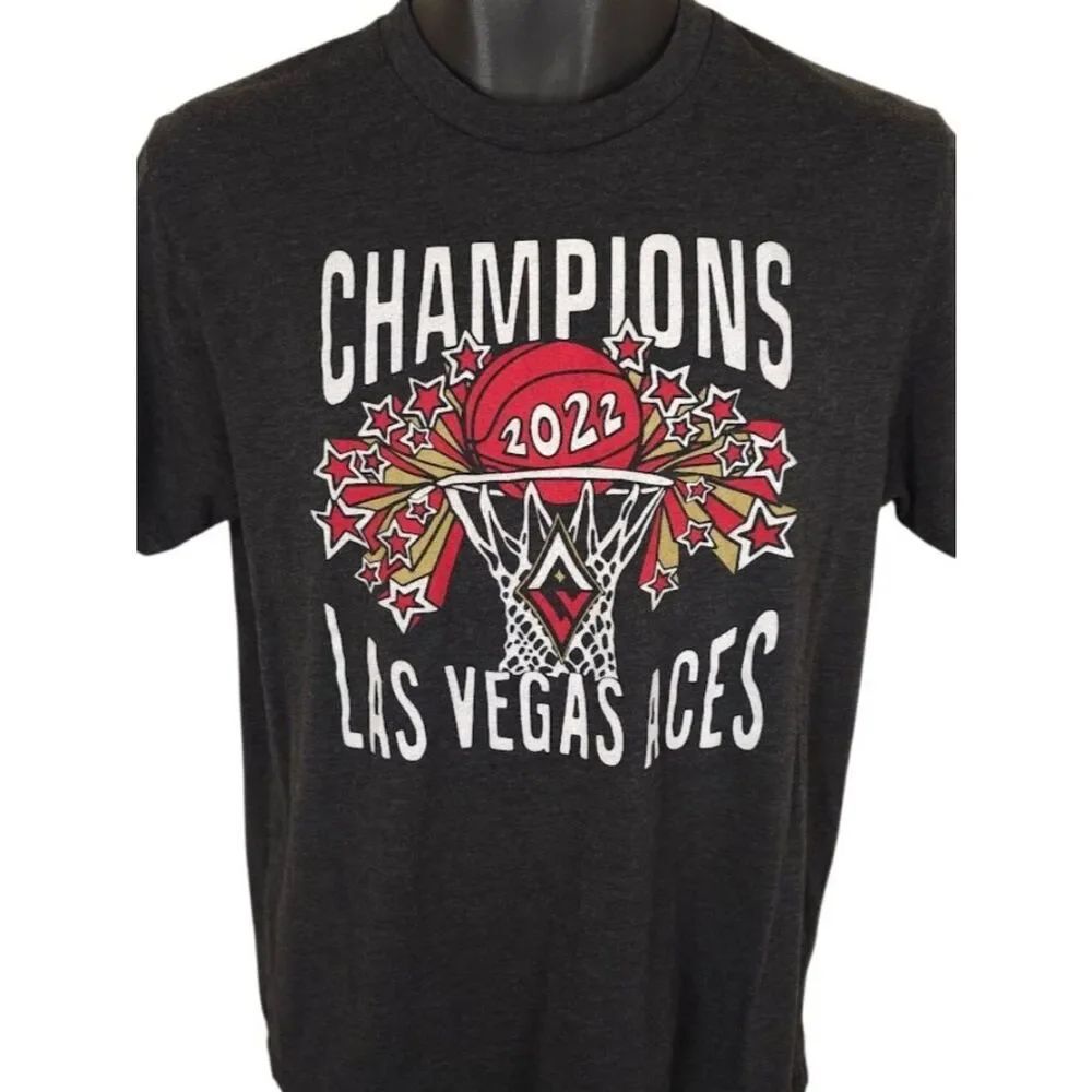 Las Vegas Aces T Shirt Mens Size Medium Dark Gray 2022 WNBA Champions Basketball